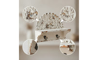 Wall Shelf with Hooks Rustic Entryway Organizer Decorative for Mudroom