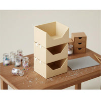 3 Pieces DIY Accessory 1:12 Scale Storage Container Realistic Details Miniature Stackable Storage Box Sturdy Dollhouse Organizer Bin Set for Dioramas, Craft Projects