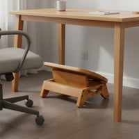 Adjustable Wooden Foot Stool Improves Posture Under Desk Foot Rest for Bathroom