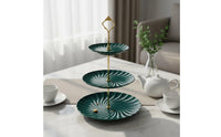 European Design 3 Tier Cake Stand Reusable Tiered Dessert Stand Sturdy 3 Tier Dessert Tray Gold Handle for Party