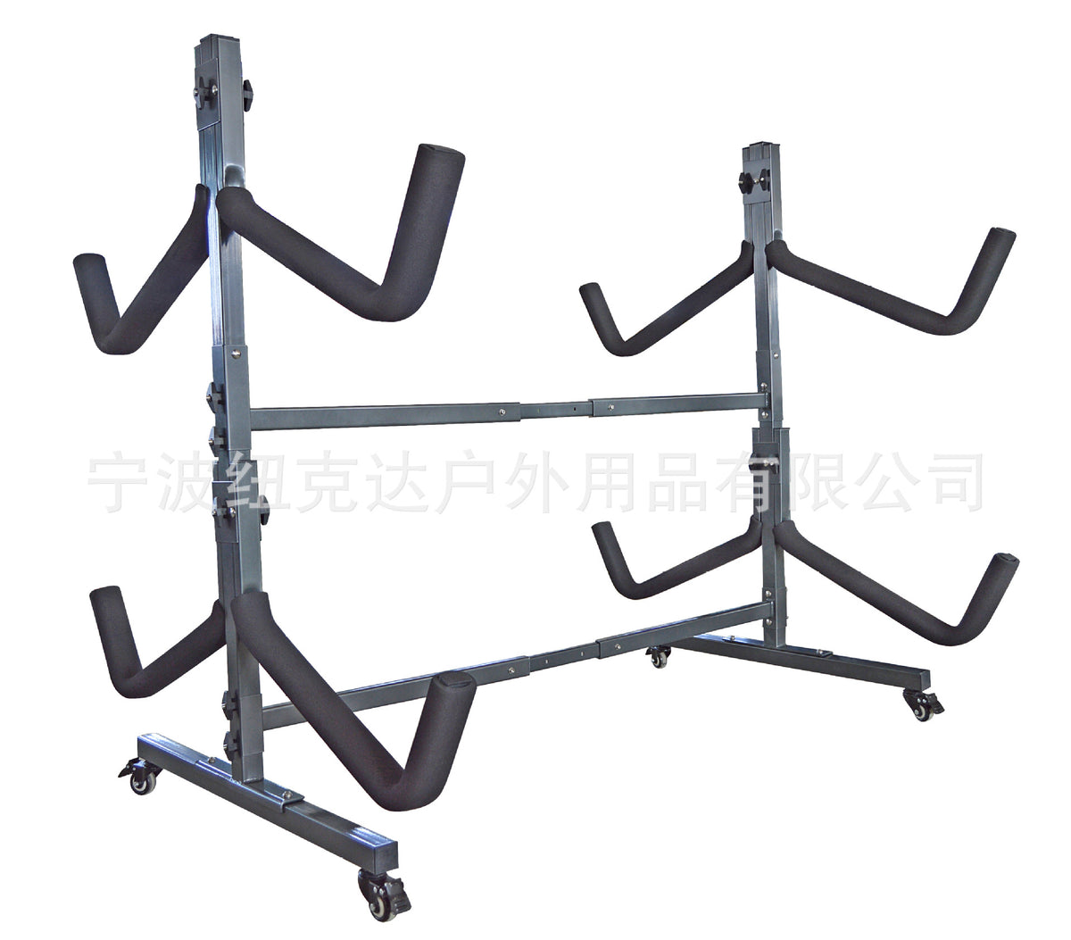 Freestanding Mobile Kayak Rack, Display and Storage Stand, Black, Iron