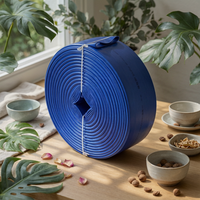 Flat Hose Ribbed Lay-Flat Hose Yard Watering Woven-Looking Garden Supply Coiled Roll