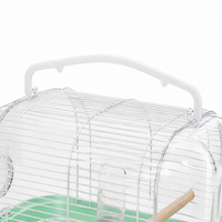 Parrot Cage M Size Green Polymer Bird Cage with Perch, Feeder, Waterer Portable For Vet Visits Disaster Preparedness