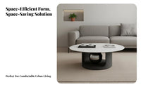 2 Pieces Minimalist design Nesting Coffee Table Set Light Luxury Round Nesting Table Set Modern Aesthetic Living Room Furnishing Stsingle Pattern Top for Apartment Dwellers, Homeowners, Students, Small Spaces, Lounge Area, Bedroom, Balcony