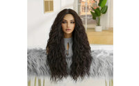 Scalp-Simulation Long Curly Hairpiece Flower Net Cap Long Wavy Hairpiece Machine-Made Hairpiece Soft