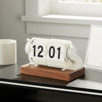 Mechanical Table Clock Minimalist Design Automatic Flip Clock for Office