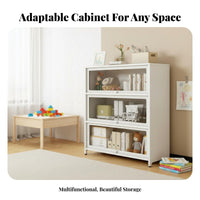 Dustproof Multi-Tier Cabinet with Doors Large Capacity Tall Cabinet with Shelves Sturdy Construction Bookshelf Closure for Book Lovers, Collectors, Hobbyists, Living Room, Study, Home Office, Bedroom