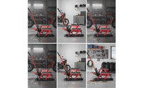 Motorcycle Lift Jack with Wheels Stable for Garage, Mechanics