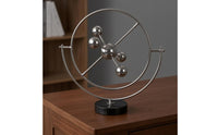 Geometric Sculpture Creative Metal Hoop Sculpture Shiny Sphere Decor for Interior Designers, Office Desk