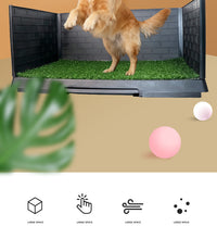 Simulated Grass Dog Toilet with Three-Sided Fence, Fake Grass, Pee Pad, Three-Sided Baffle Dog Toilet
