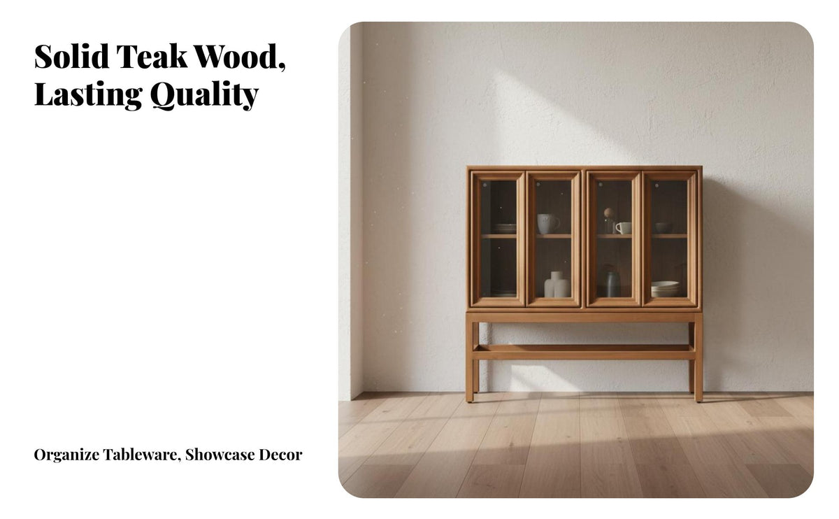 Multi-Functional Retro Design Sideboard Long-Lasting Construction Living Room Storage Cabinet Dust-Proof Doors Sideboard Buffet Cabinet Easy to Clean Surface for Interior Decorators, Homeowners, Collectors, Entryway, Hallway, Home Office, Kitchen
