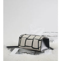 Textured Luxury Retro Pattern Tissue Box, Leather, Black and White