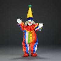 Classic Porcelain Clown Doll Unique Gift Idea Collectible Ceramic Clown Doll Adjustable Posing Flexible Fool Figurine for Collectors, Cafe Decor