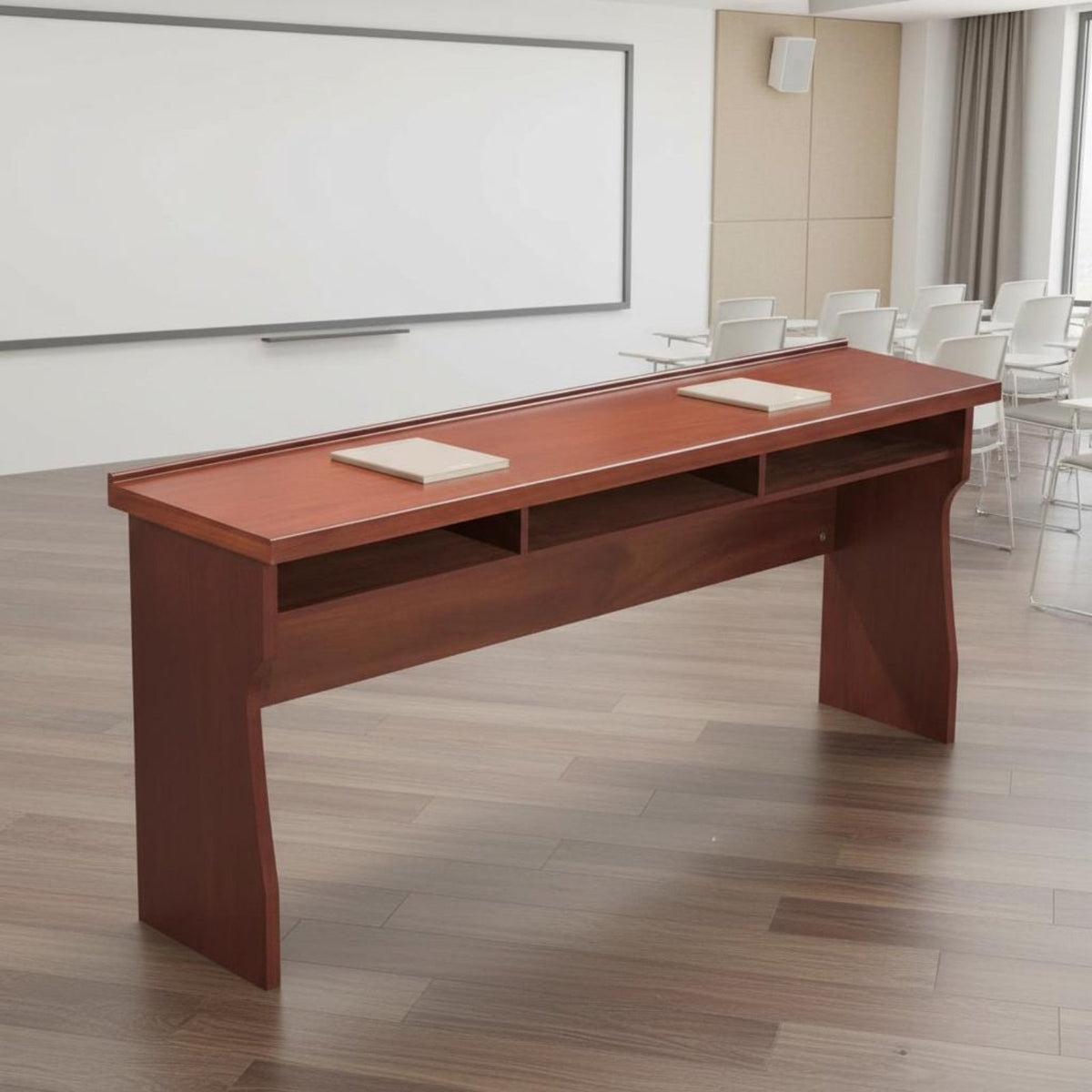 2-Person Seminar Table Sturdy Construction Office Furniture Thickened Surface Auditorium Desk for Students, Conference Rooms, Auditoriums, Classroom