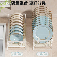 Countertop Dish Drying Rack with Divider for Bowls and Plates