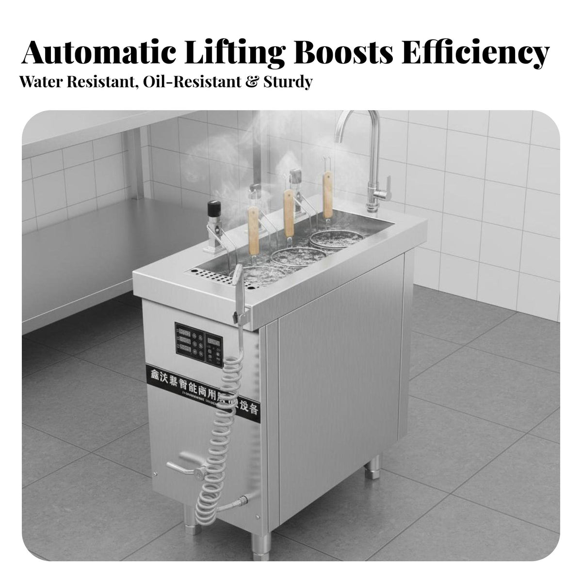 Automatic Lifting Noodle Cooker Timer Function Commercial Noodle Cooking Machine Large Capacity Automatically Raising Pasta Cooker for Hotels