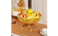 Metal Mesh Fruit Bowl Tabletop Fruit Basket with Pedestal Ventilated Container Modern for Kitchen Counter, Dining Table