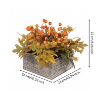 Flower Centerpiece with Wooden Box Faux Artificial Flower Centerpiece Decorative Table Decoration for Thanksgiving