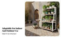 Tiered Design Multi-Level Plant Display Space Saving Multi-Level Rolling Flower Shelf Sturdy Construction Garden Supply Stable Frame for Gardeners, Homeowners, Apartment Dwellers, Balcony, Outdoor, Living Room, Indoor