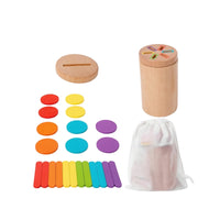 Sensory Wooden Sorting Toy with Storage Box Educational Wooden Sorting Toy Fine Motor Shape Sorter Developmental for Preschoolers