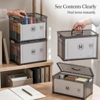 Jia Bang Shou Large Capacity Transparent Storage Box for Home, Toys, Car Trunk