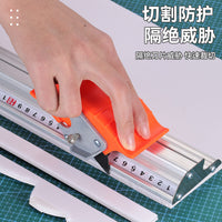 广告专用多功能裁切尺 新款双面防滑加宽护手滑动铝合金裁切尺