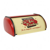 Retro Bread Box Bakery Print Hinged-Top Loaf Box Countertop