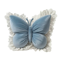 Fluttering Shape Pillow with Lace Padded Butterfly Pillow Cute with Lace Trim for Sofa