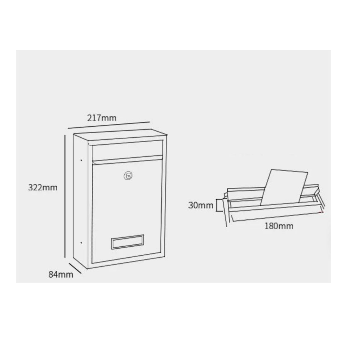 Letter Box Modern Design Lockable Outdoor Mailbox Weather Resistant