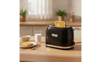 2-Slice Toaster with Wide Slots Removable 2-Slice Toaster with Crumb Tray Appliance Compact Electric for Busy Households