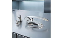 Chrome-Finished Latch Lock with Strike Block Metal Keyed Entry Door Latch Lockable Adjustable Deadlatch Easy to Install for Cabinets