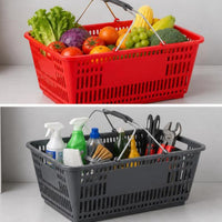 Shopping Basket with Metal Handle Produce Basket with Wire Handle Heavy-Duty for Shoppers, Supermarket