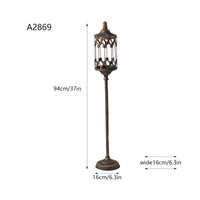 Candle Holder with Glass Lantern Rustic for Patio