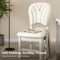 Armless Wood Chair Modern Design Wooden Chair with Cutout Handle Sturdy Construction White Finish for Residents, Students
