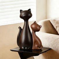 Vintage Couple Cat Figurine Ceramic Ornament