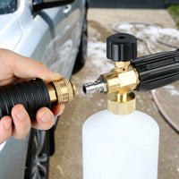 Car Cleaning Foam Sprayer for Efficient Car Wash, Pressure Washer Foam Lance with Brass and Stainless Steel Nozzle, Cylindrical Dispenser Bottle