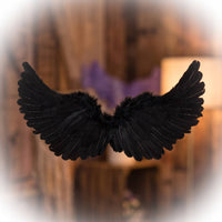 Angel Wings Feathered Feather Wings Wing Accessory Black Lightweight for Halloween, Cosplay