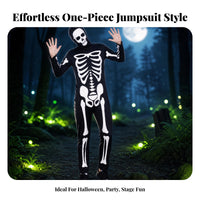 Hooded Skeleton Suit Black and White Apparel for Performance Wear