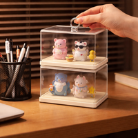 Desk Organizer Storage Case Small Items Holder Desktop Storage PET+PP Material With Lid Stackable