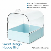 Bird Bath Box Hooks, Transparent Bird Bath for Budgies, Tub Pet Bird Bath, Pet Bird Bath Box, Small  - Image 9