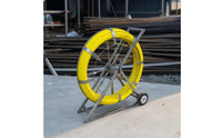 Cable Threading Reel Cart Steel Reinforced Duct Rodder with Reel Holder Heavy Duty Wire Guide Cart for Electricians