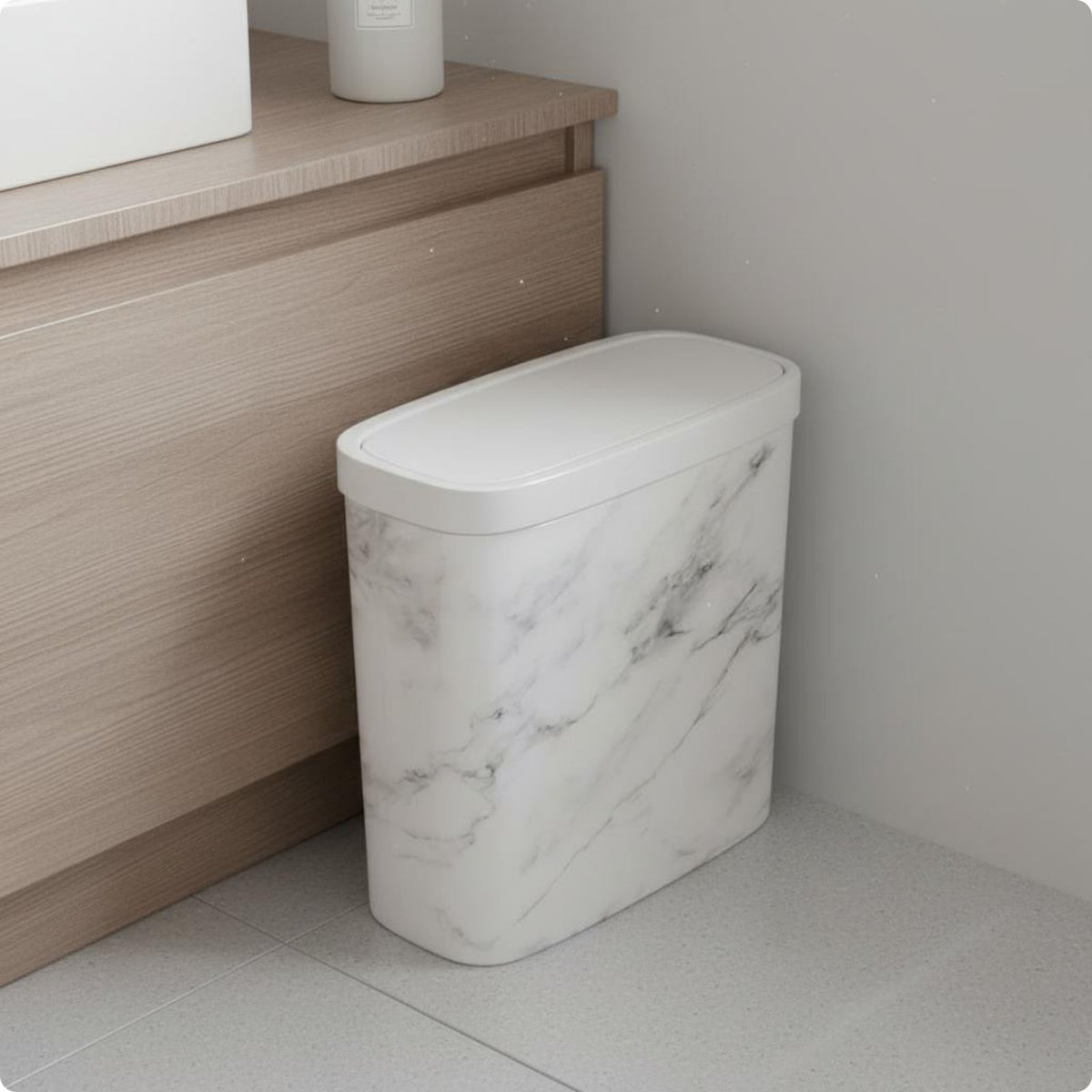 Press Top Trash Can Space-Saving Lidded Trash Can Easy to Clean for Narrow Gaps