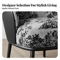 Upholstered Wood Frame Chair Retro Aesthetic Armchair curated look firm density Foam padding for Reception Area, Cafe, Bedroom