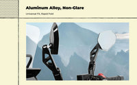 Folding motorcycle mirror, anti-glare