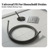 Multi-Purpose Drain Snake Navigates Bends Sewer Dredge Coil Olive Head Design for Toilet, Kitchen Sink