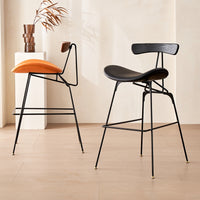 Nordic Luxury Bar Stool with Iron Backrest