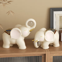 Chinese Style Resin Elephant Desk Ornament for Office and Home