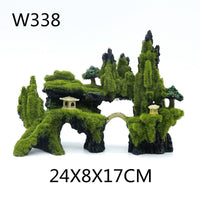 Aquarium Decoration Simulated Water Plants and Rockery Set