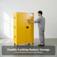 Battery Charging Cabinet Leakage Protection Thermal Containment-Resistant Storage Cabinet Heavy Duty Fire Resistant Locker for Factory Workers