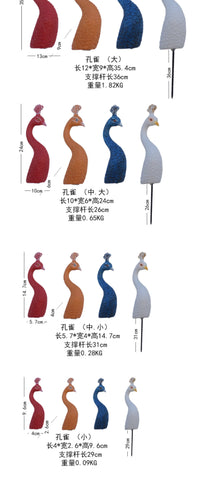 户外庭院花园造景风创意孔雀插支花盆插件装饰品盆栽摆件阳台园林